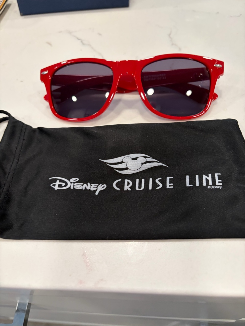 Disney Red Wayfarer Sunglasses with Black Pouch